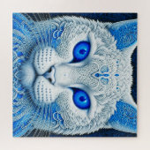 Witte Mystieke Kat Etherische AI Kunst Legpuzzel (Horizontaal)