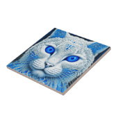 Witte Mystieke Kat Etherische AI Kunst Tegeltje (Zijkant)