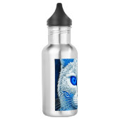 Witte Mystieke Kat Etherische AI Kunst Waterfles (Links)