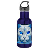 Witte Mystieke Kat Etherische AI Kunst Waterfles (Voorkant)