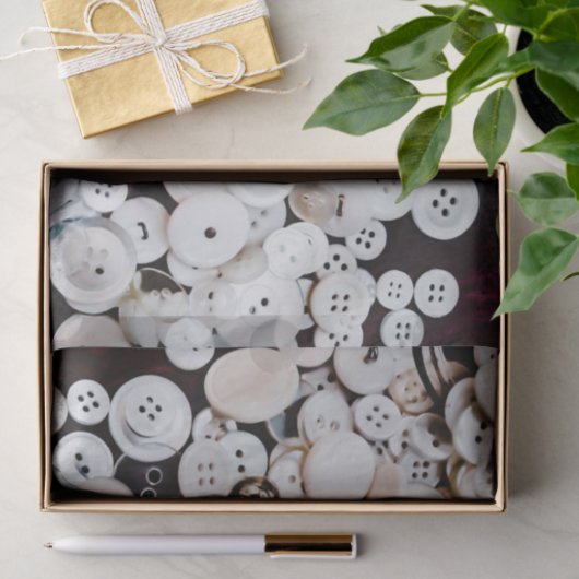 Witte  naaien Buttonnen Tissuepapier (Geschenk)