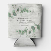 witte naaldhout - eucalyptusbruiloft blikjeskoeler (Voorkant)