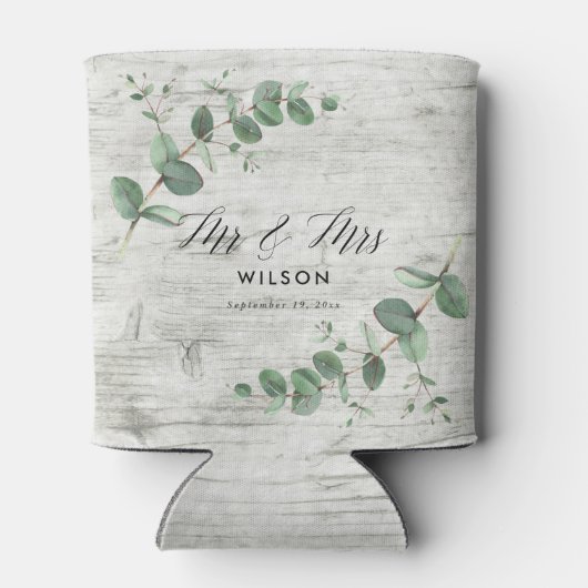 witte naaldhout - eucalyptusbruiloft blikjeskoeler (Achterkant)