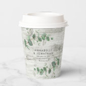 witte naaldhout - eucalyptusbruiloft papieren bekers (Achterkant)