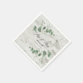 witte naaldhout - eucalyptusbruiloft servet (Hoek)