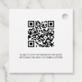 Witte naam bedrijf logo QR code hang label (Achterkant)