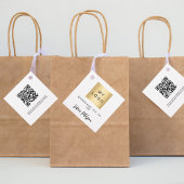 Witte naam bedrijf logo QR code hang label