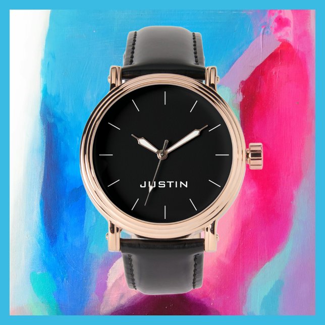 Witte Naam Classy Roos Gouden Mannen Horloge (Creator heeft geüpload)