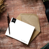 Witte naam en Initialen in de vorm van muts Notitiekaartje