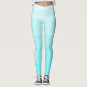Witte naam | Stijlvolle 5 elektrische blauwe tinte Leggings (Voorkant)
