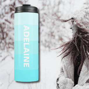 Witte naam   Stijlvolle 5 elektrische blauwe tinte Thermosbeker