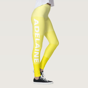 Witte naam   Stijlvolle 5 kanariegele tinten blokk Leggings