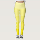 Witte naam | Stijlvolle 5 kanariegele tinten blokk Leggings (Voorkant)