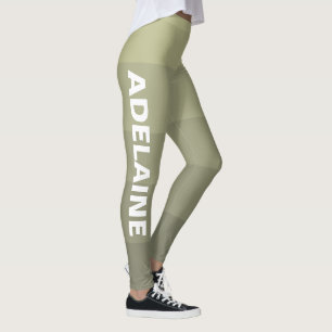 Witte naam Stijlvolle 5 warme grijze tinten blok Leggings