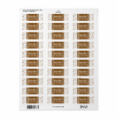 Witte namaak geborsteld gouden glitters adreslabel etiket (Full Sheet)