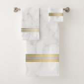 Witte namaakgouden strepen bad handdoek (Insitu)
