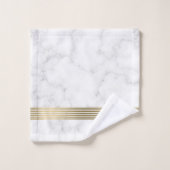 Witte namaakgouden strepen bad handdoek (Wasdoekje)