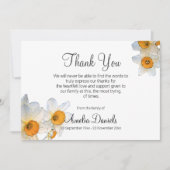 Witte narcis begrafenis bedankkaart kaart (Voorkant)