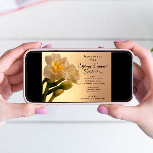 Witte Narcis Bloemen Lente Equinox Feest Kaart