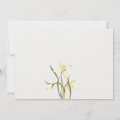 Witte Narcis Bloemige Waterverf Bruidsdouche Bedankkaart (Achterkant)