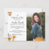 Witte narcis foto in liefdevolle herinnering Kaart (Voorkant)