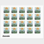Witte narcis Geloof Over Angst Bijbelvers Custom Vierkante Sticker (Vel)
