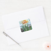 Witte narcis Geloof Over Angst Bijbelvers Custom Vierkante Sticker (Envelop)