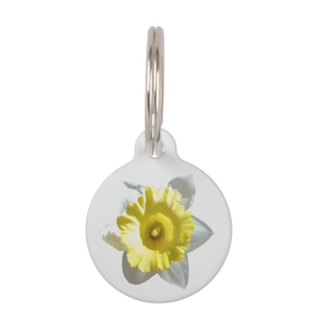 Witte Narcis Identificatietag Huisdierpenning (Voorkant)