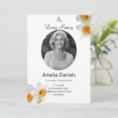 Witte narcis in liefdevolle herinnering begrafenis kaart (Staand voorkant)