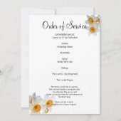 Witte narcis in liefdevolle herinnering begrafenis kaart (Achterkant)