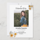 Witte Narcis Levensviering Fotokaart Aankondiging (Voorkant)
