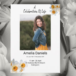 Witte Narcis Levensviering Fotokaart Aankondiging
