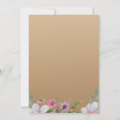 Witte Narcis op Champagner Bloemen Bruiloft Kaart (Achterkant)