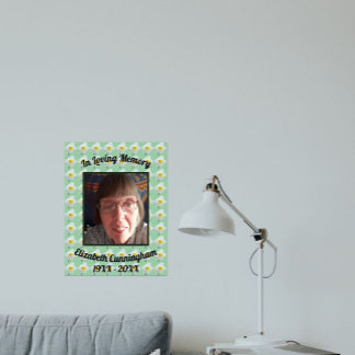Witte Narcis op Groene Fotoherdenkingsteken Poster