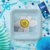 Witte narcis papieren bordje (Feest)
