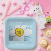 Witte narcis papieren bordje (Feest)
