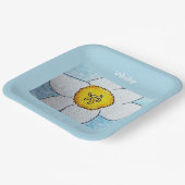 Witte narcis papieren bordje (Gebogen)
