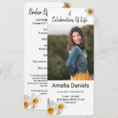 Witte narcis Viering van het Leven Fotokaart Kaart (Voorkant / Achterkant)