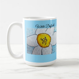 Witte Narcissen Babyblauw Koffiemok