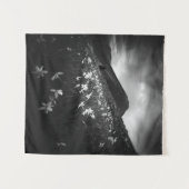 Witte narcissen bloemen in het donker wandkleed (Voorkant (horizontaal))