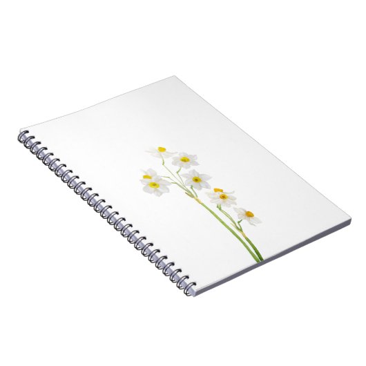 witte narcissen waterverf bloem notitieboek (Rechterzijde)