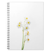 witte narcissen waterverf bloem notitieboek (Voorkant)
