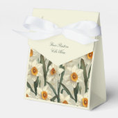 Witte Narcissus Bloom Spring Pattern Bedankdoosjes (Voorkant Zijde)