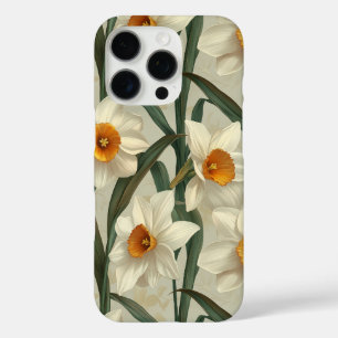 Witte Narcissus Floral Spring Botanical iPhone 16 Pro Hoesje