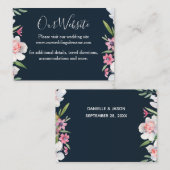 Witte Narcissus op Navy Wedding Enclosure Kaart (Voorkant / Achterkant)