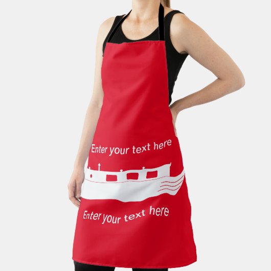 Witte Narrowboat met tekst All-Over Print Schort (Insitu)