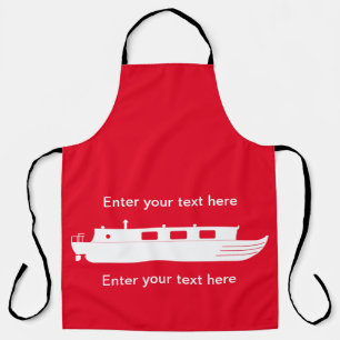 Witte Narrowboat met tekst All-Over Print Schort