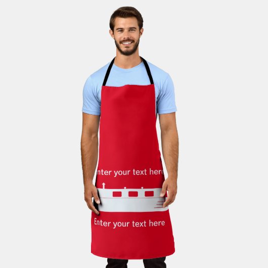 Witte Narrowboat met tekst All-Over Print Schort (Gedragen)