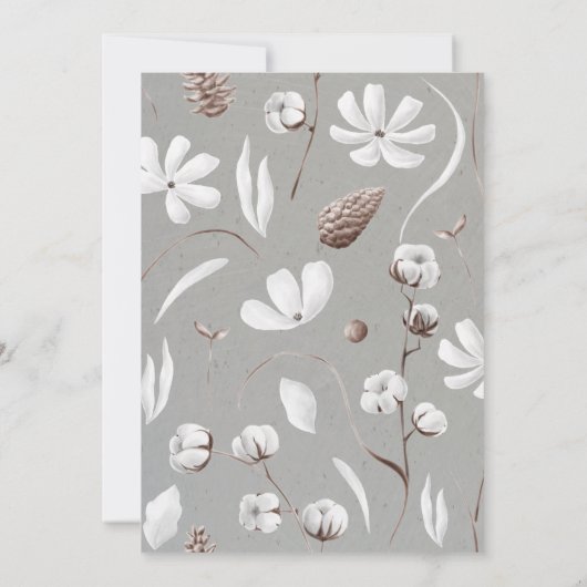 Witte Naturen Krans Huwelijksuitnodigingen Kaart (Achterkant)