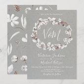 Witte Naturen Krans Huwelijksuitnodigingen Kaart (Voorkant / Achterkant)